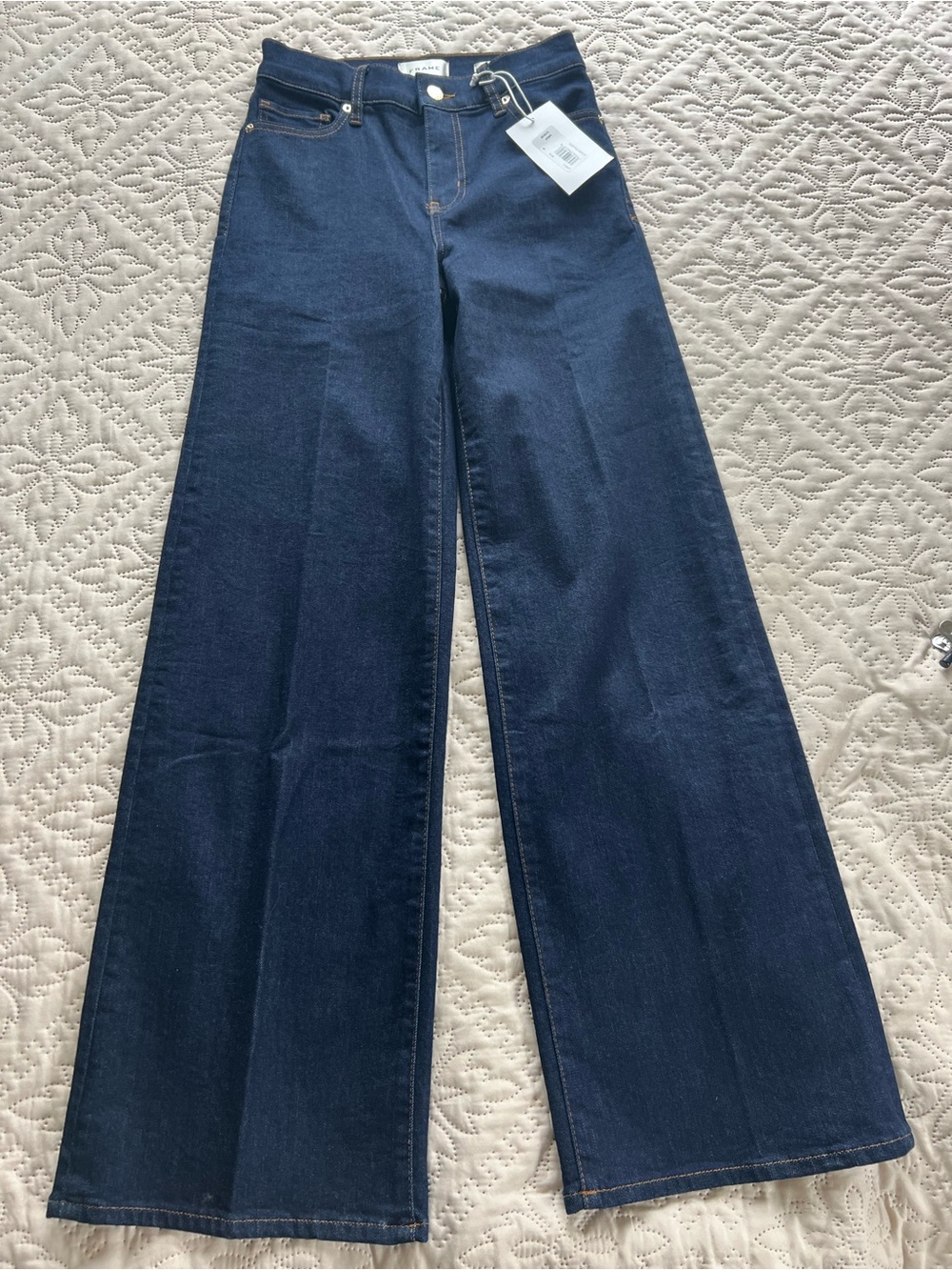 Frame Denim Dark Blue Wide-Leg Jeans